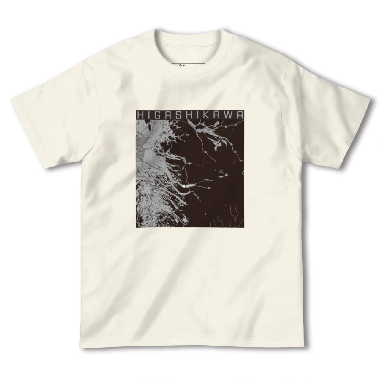 【東川(北海道)】地図柄ヘビーウェイトTシャツ