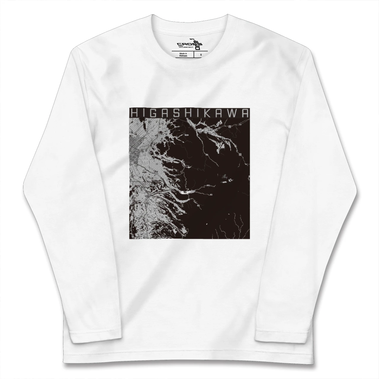 【東川(北海道)】地図柄ロングスリーブTシャツ