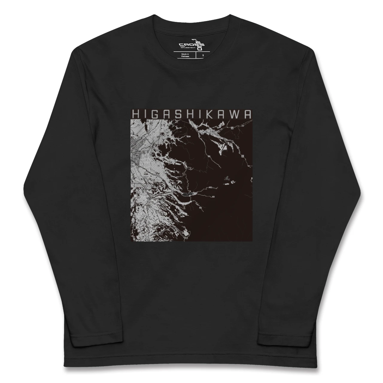 【東川(北海道)】地図柄ロングスリーブTシャツ