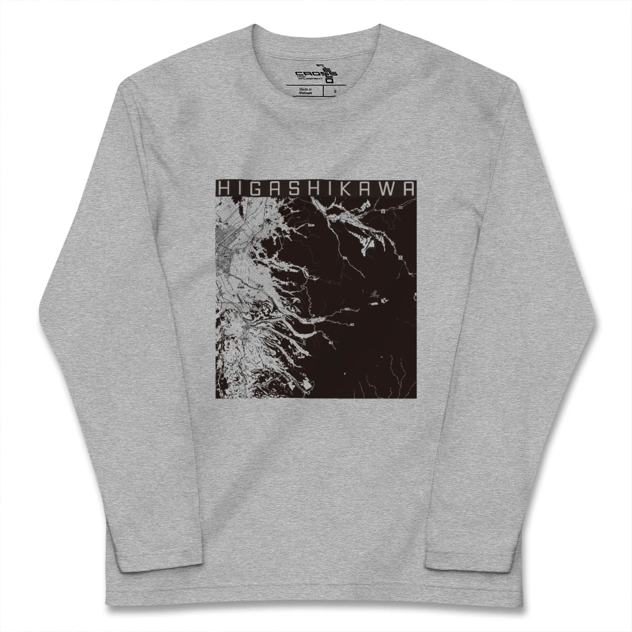 【東川(北海道)】地図柄ロングスリーブTシャツ