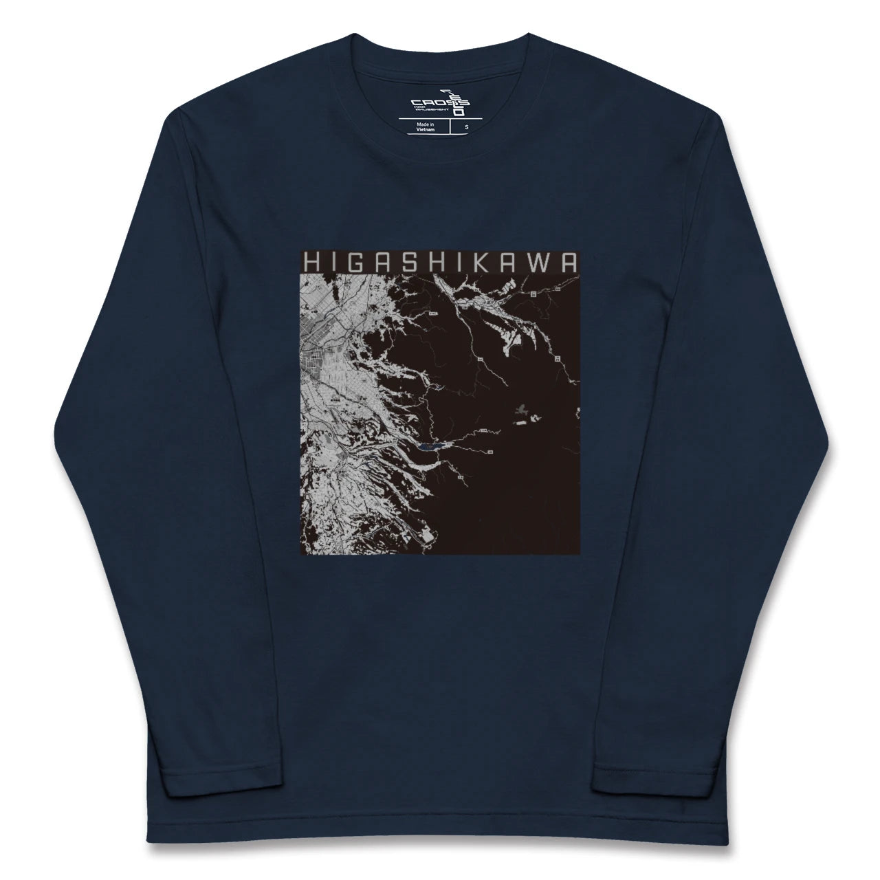 【東川(北海道)】地図柄ロングスリーブTシャツ