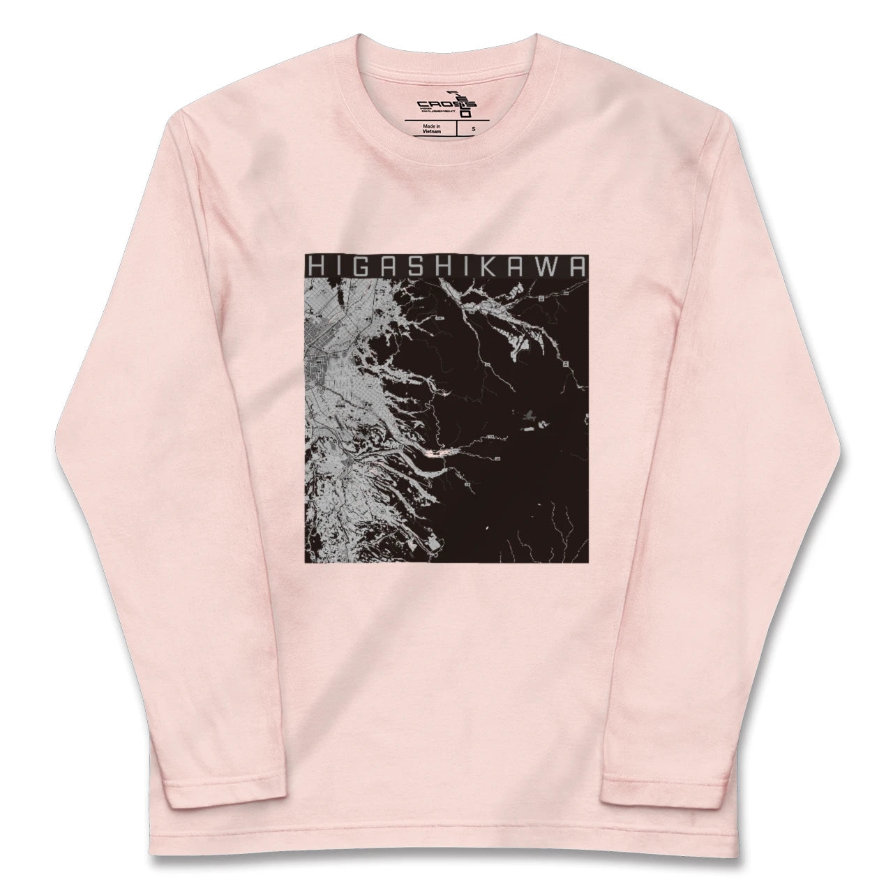 【東川(北海道)】地図柄ロングスリーブTシャツ