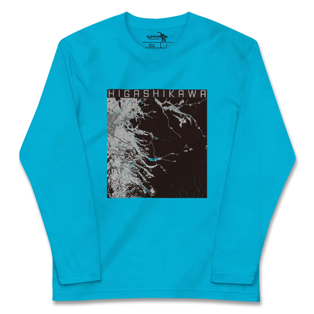 【東川(北海道)】地図柄ロングスリーブTシャツ