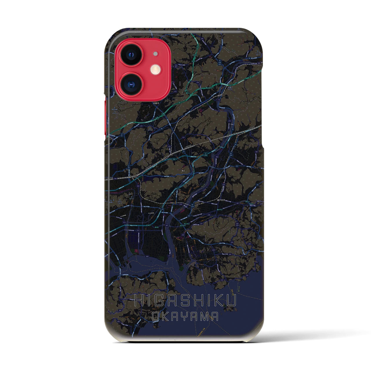 【東区(岡山市)】地図柄iPhoneケース(バックカバータイプ)