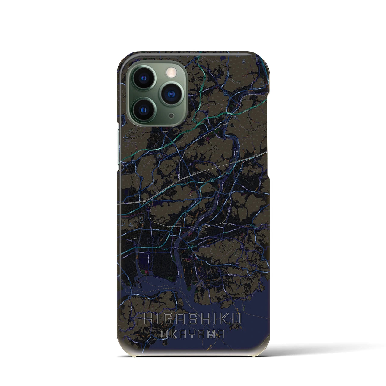 【東区(岡山市)】地図柄iPhoneケース(バックカバータイプ)