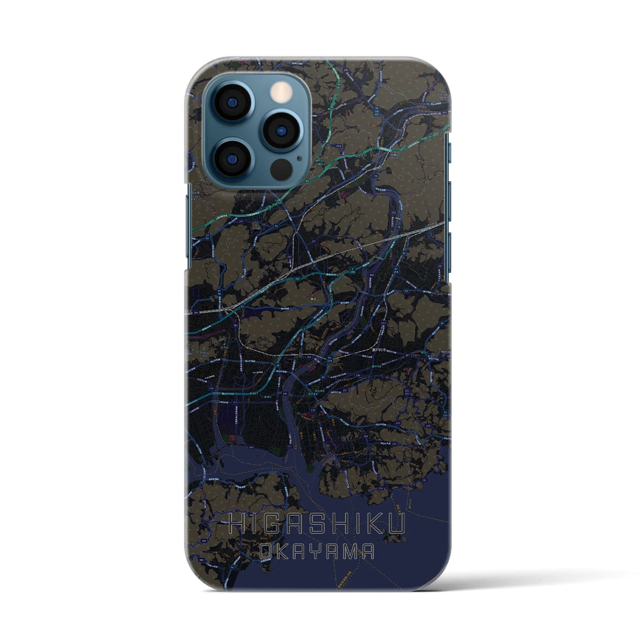 【東区(岡山市)】地図柄iPhoneケース(バックカバータイプ)