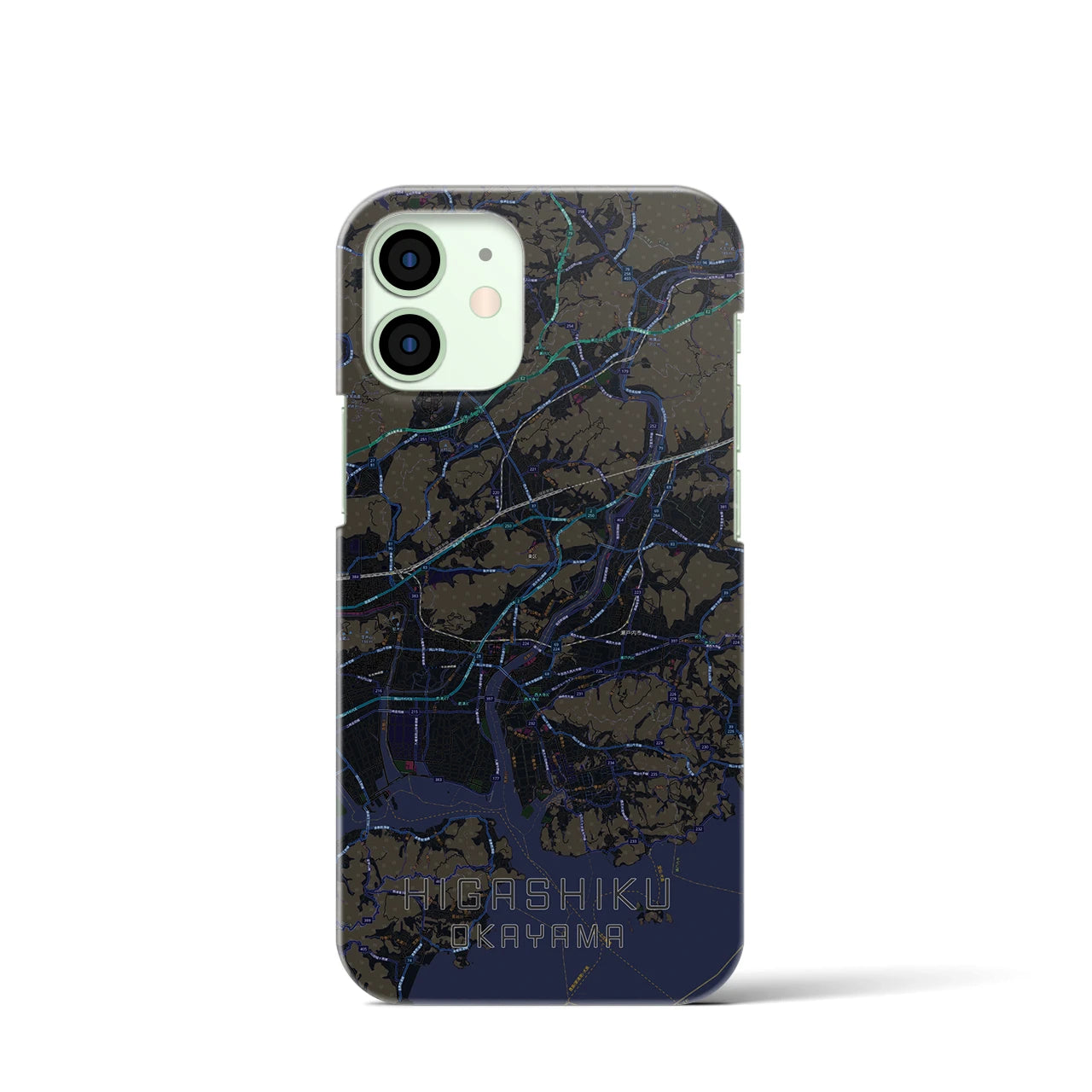 【東区(岡山市)】地図柄iPhoneケース(バックカバータイプ)