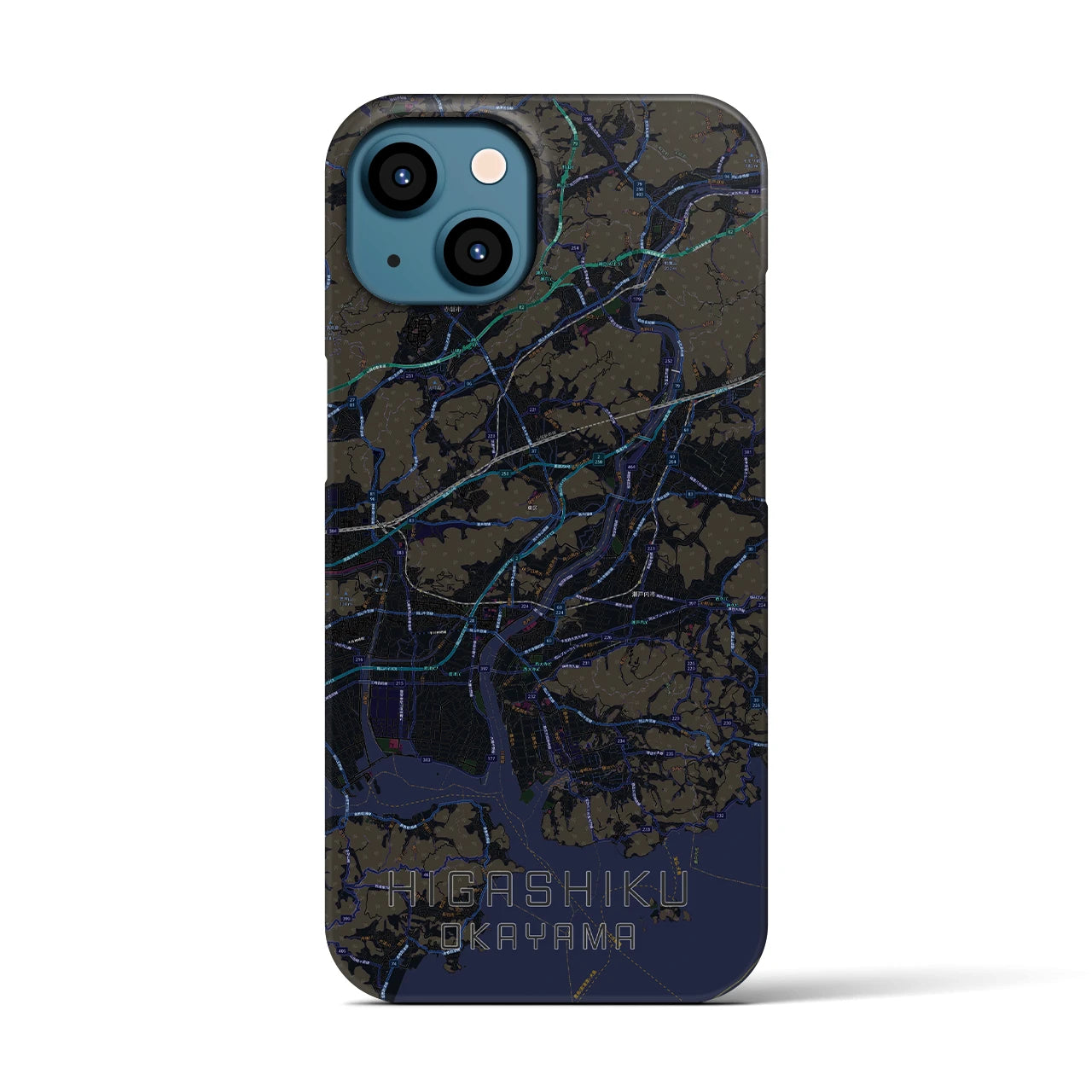 【東区(岡山市)】地図柄iPhoneケース(バックカバータイプ)