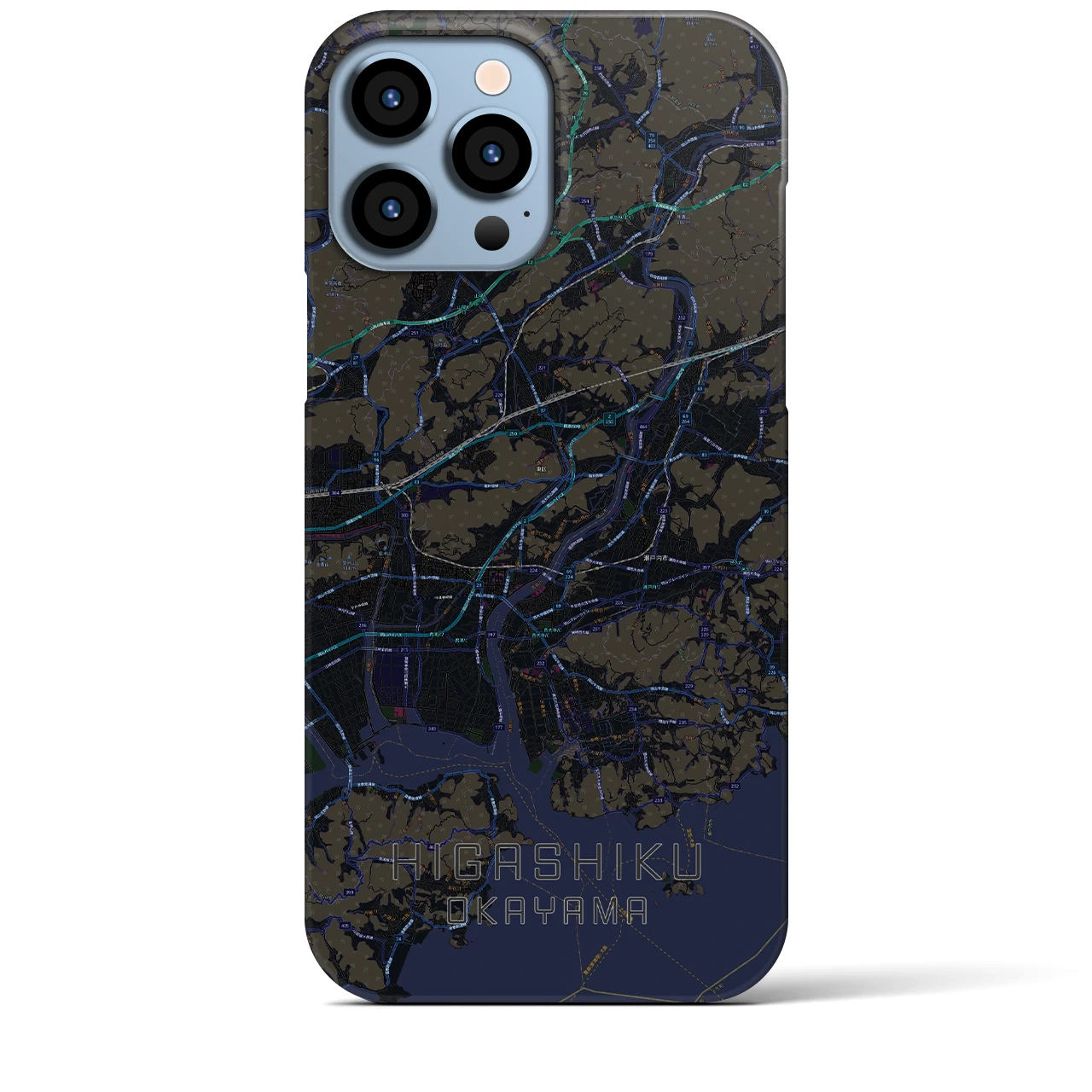 【東区(岡山市)】地図柄iPhoneケース(バックカバータイプ)