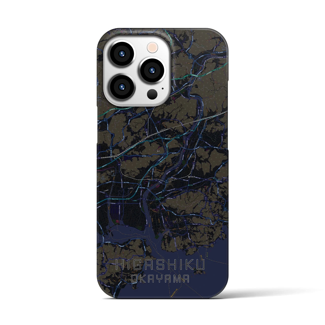 【東区(岡山市)】地図柄iPhoneケース(バックカバータイプ)