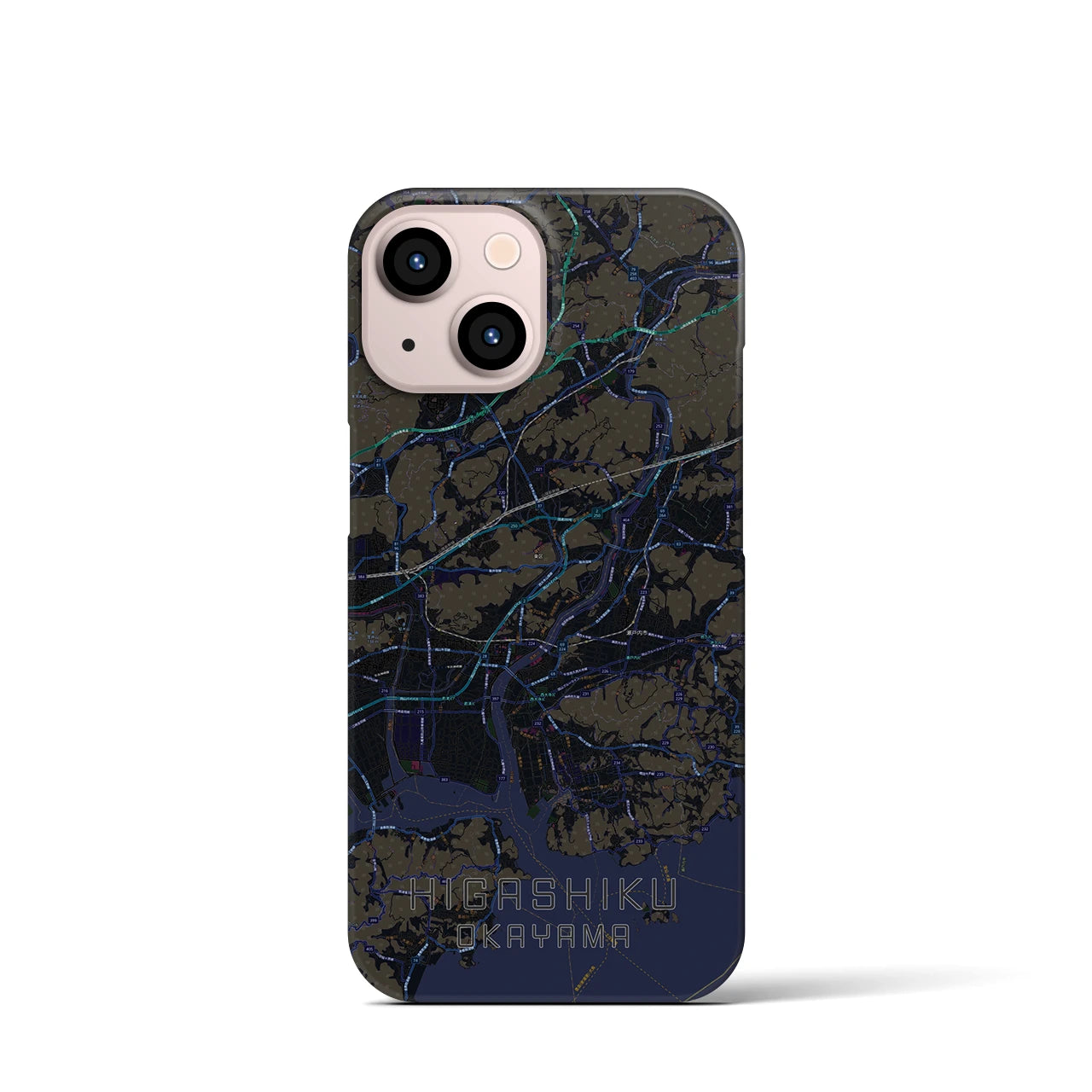【東区(岡山市)】地図柄iPhoneケース(バックカバータイプ)