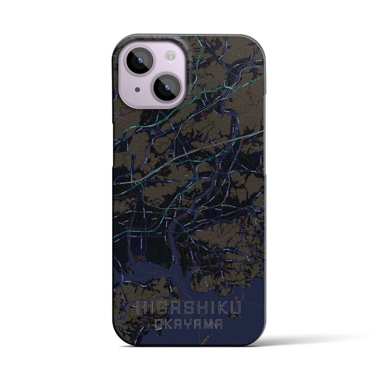 【東区(岡山市)】地図柄iPhoneケース(バックカバータイプ)