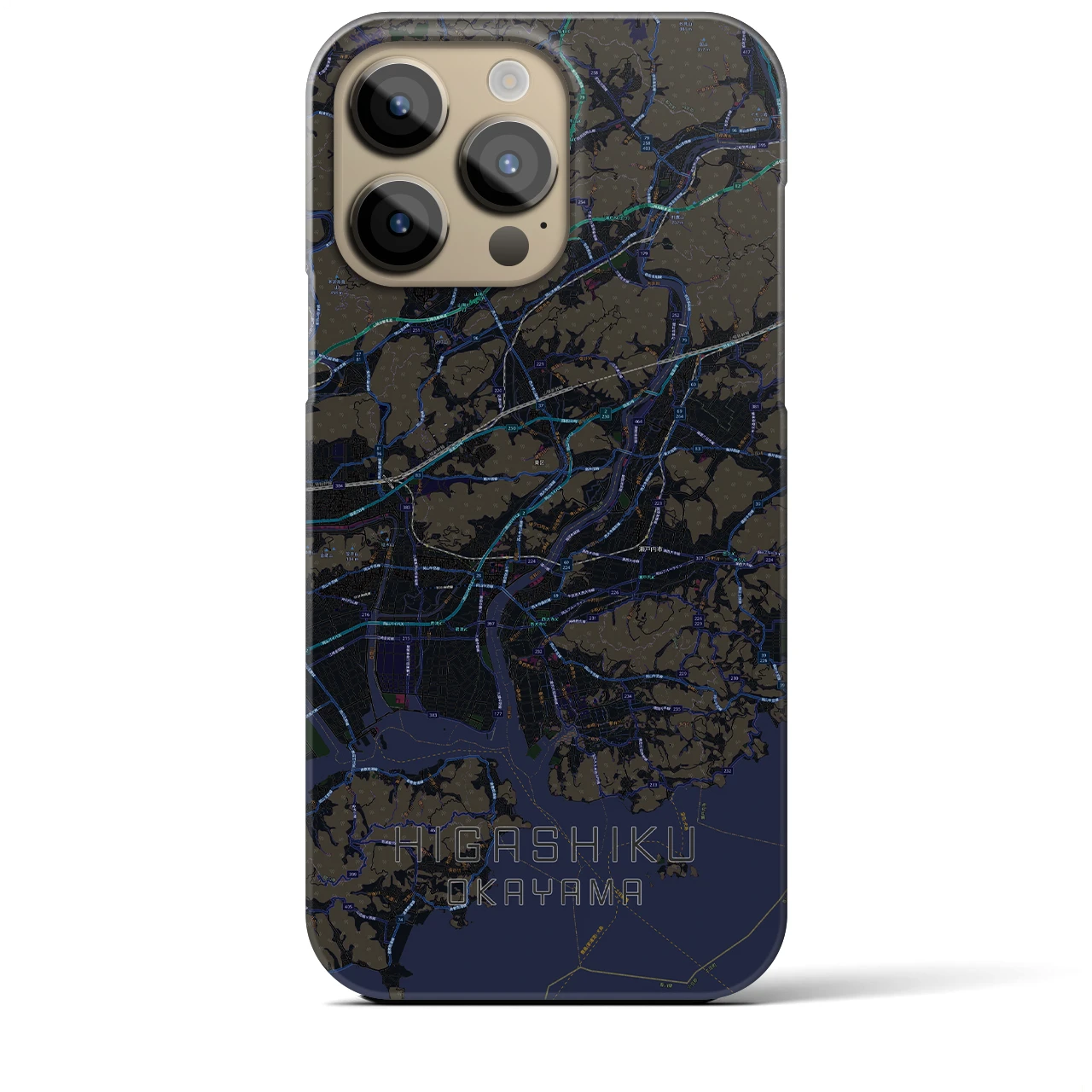 【東区(岡山市)】地図柄iPhoneケース(バックカバータイプ)