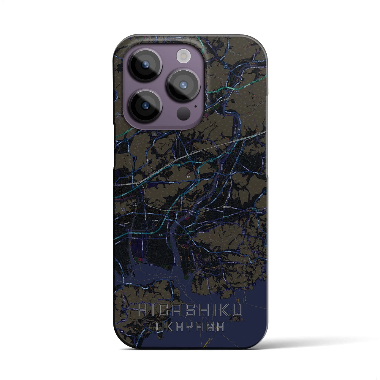 【東区(岡山市)】地図柄iPhoneケース(バックカバータイプ)