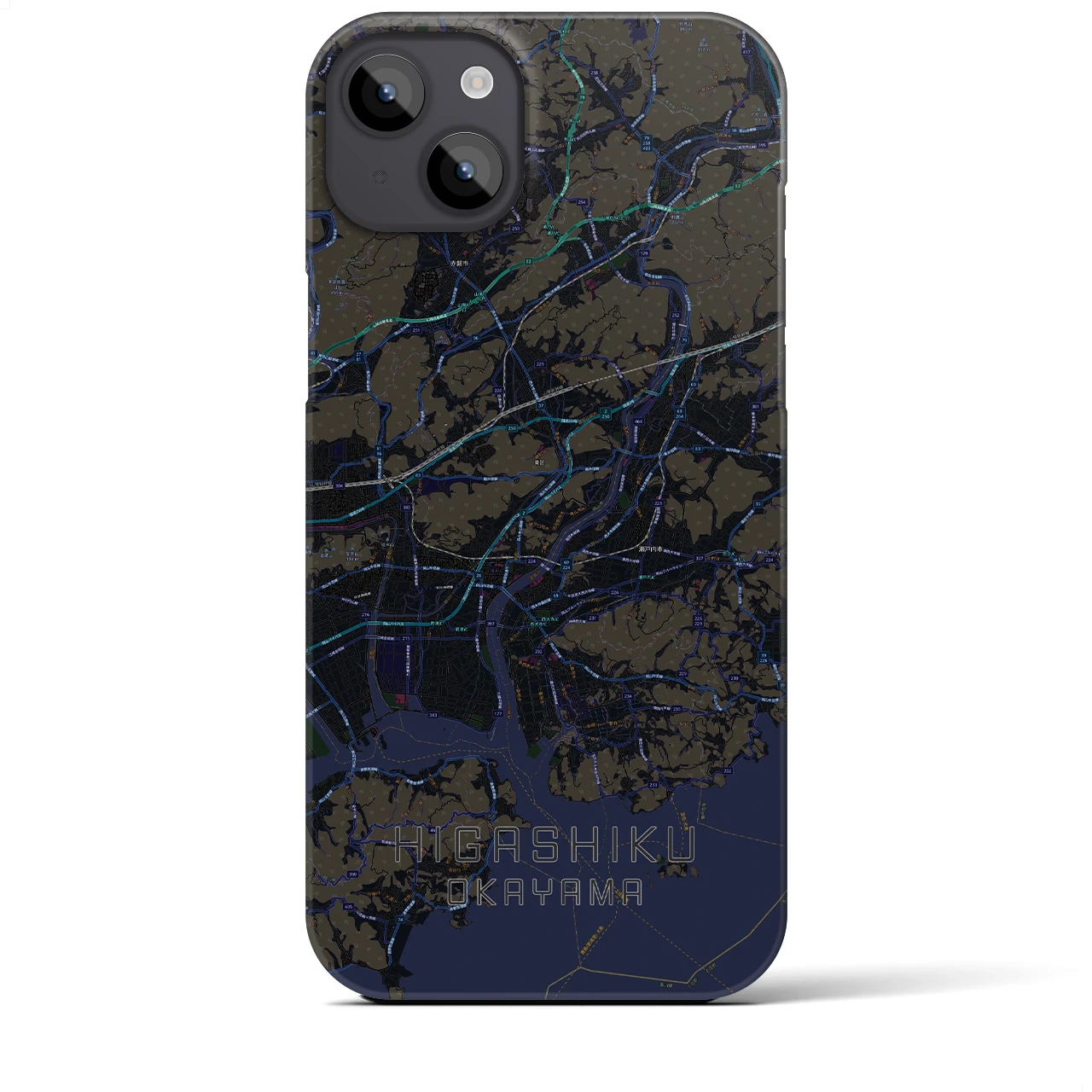 【東区(岡山市)】地図柄iPhoneケース(バックカバータイプ)