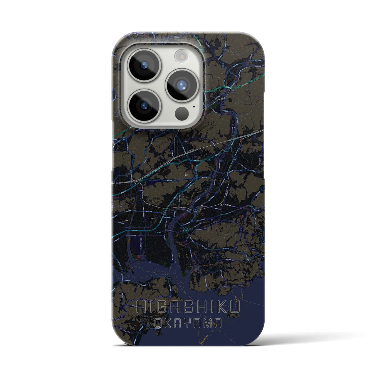【東区(岡山市)】地図柄iPhoneケース(バックカバータイプ)