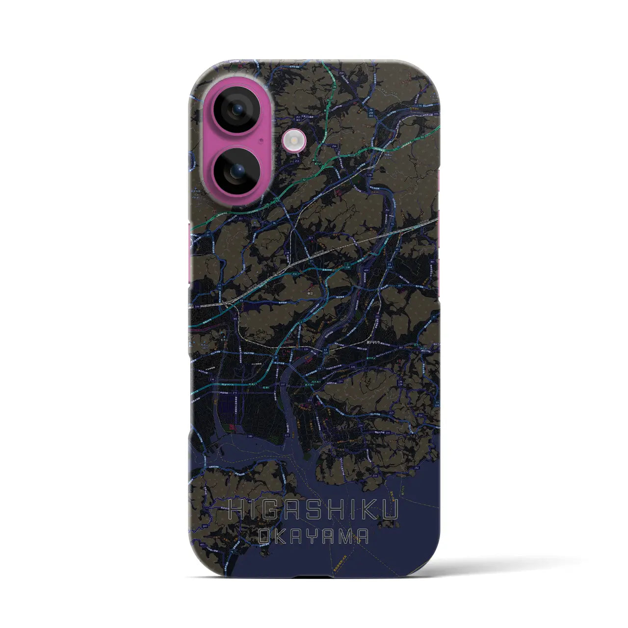 【東区(岡山市)】地図柄iPhoneケース(バックカバータイプ)