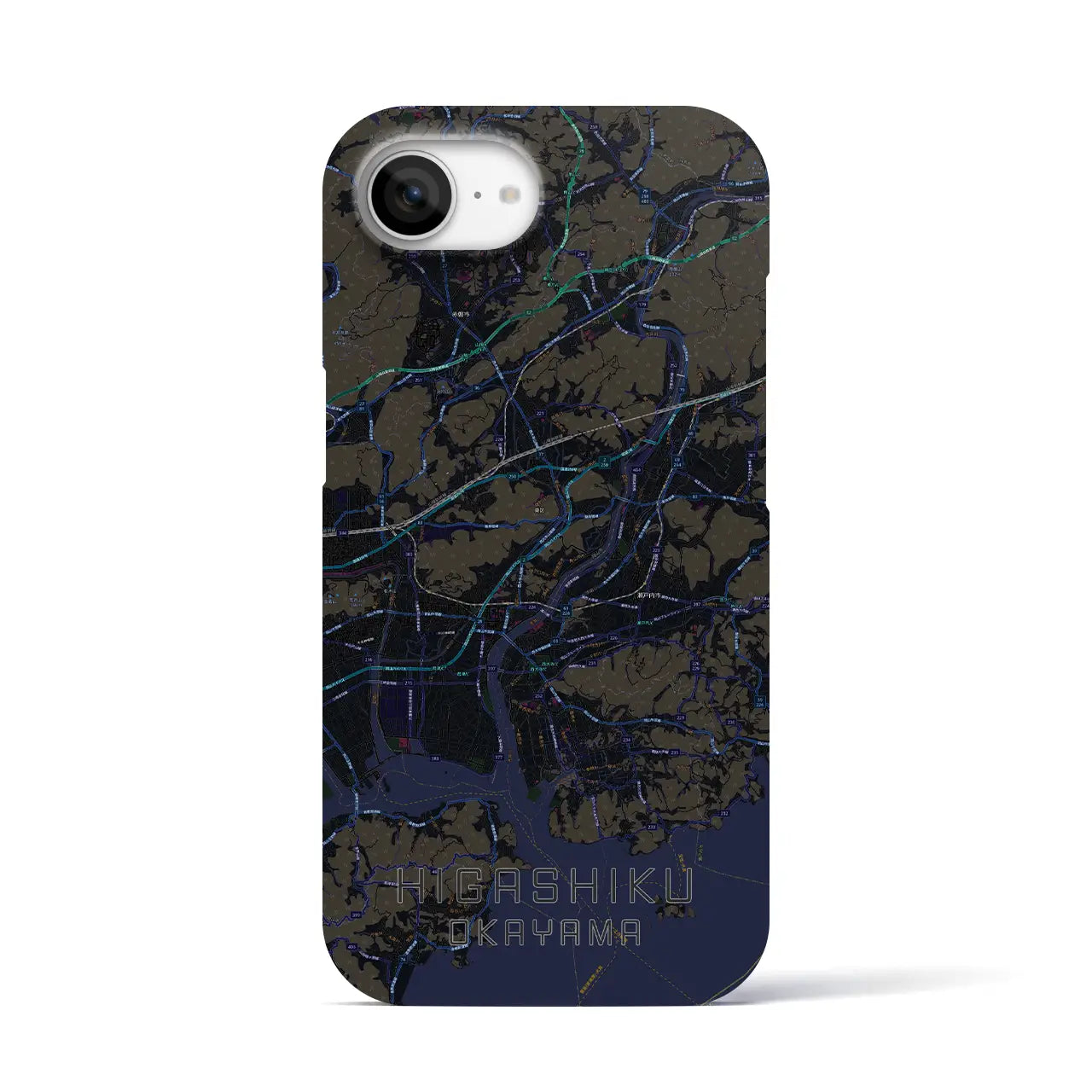 【東区(岡山市)】地図柄iPhoneケース(バックカバータイプ)