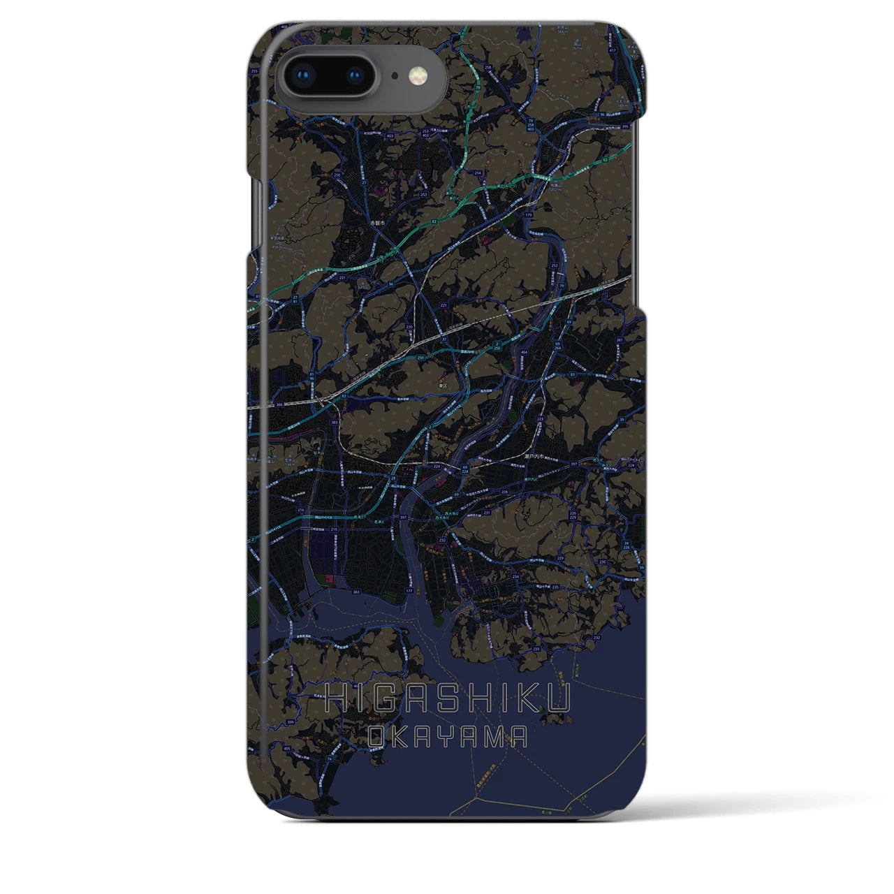 【東区(岡山市)】地図柄iPhoneケース(バックカバータイプ)