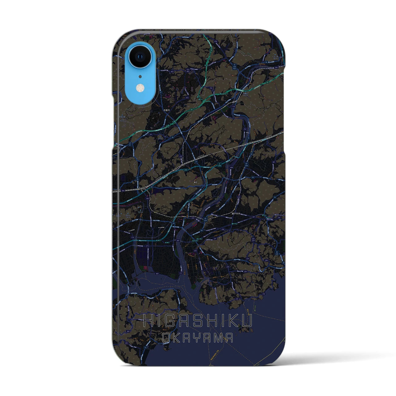【東区(岡山市)】地図柄iPhoneケース(バックカバータイプ)