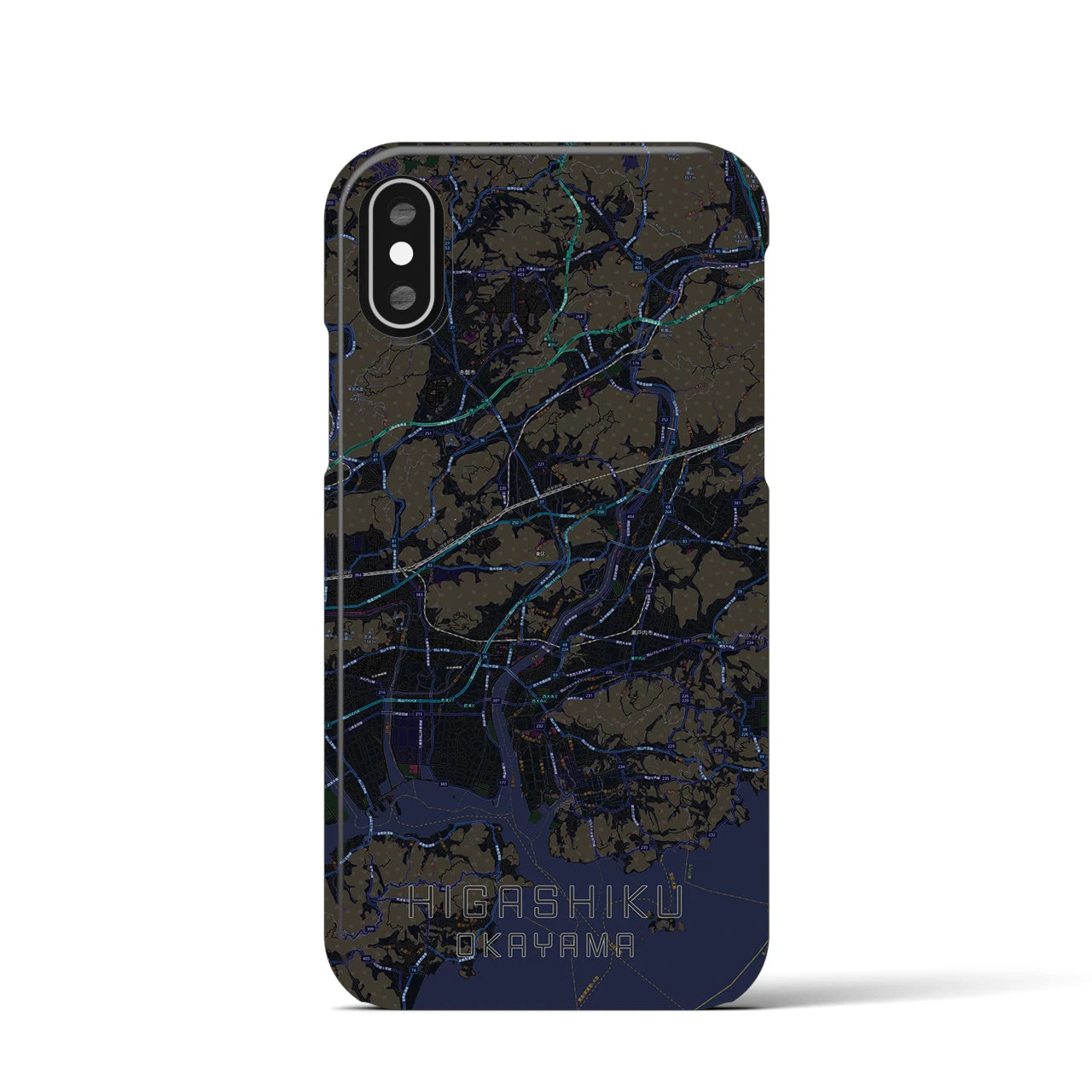 【東区(岡山市)】地図柄iPhoneケース(バックカバータイプ)