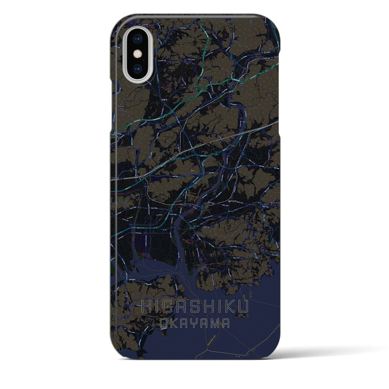 【東区(岡山市)】地図柄iPhoneケース(バックカバータイプ)