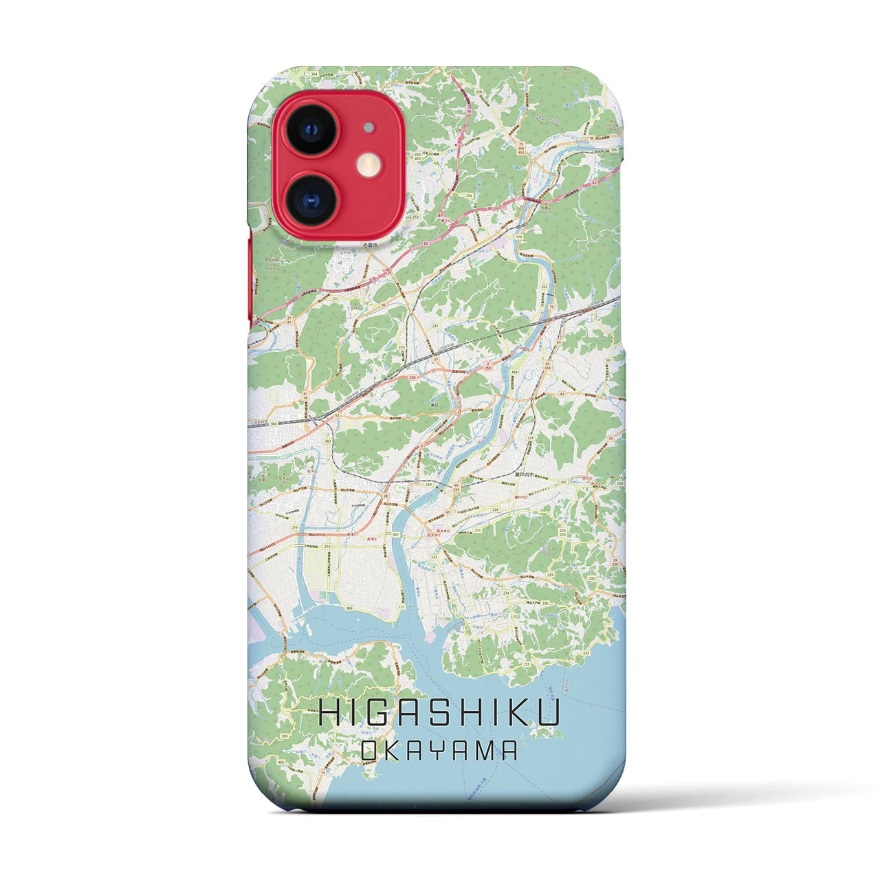 【東区(岡山市)】地図柄iPhoneケース(バックカバータイプ)