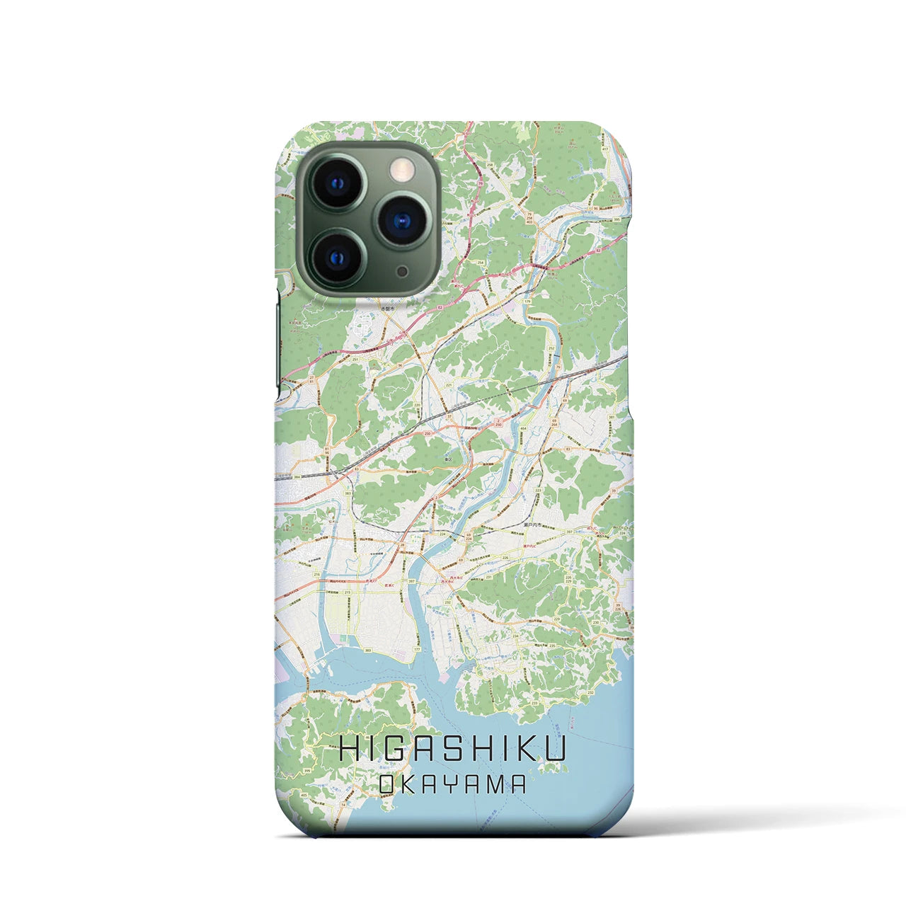 【東区(岡山市)】地図柄iPhoneケース(バックカバータイプ)