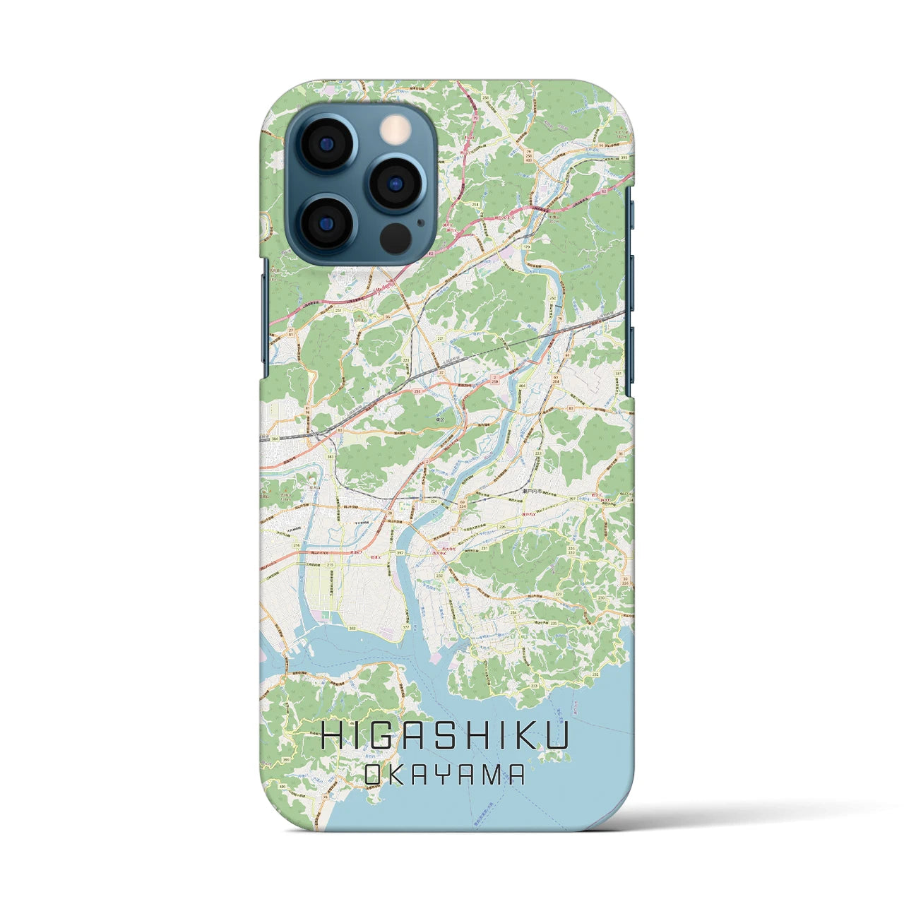 【東区(岡山市)】地図柄iPhoneケース(バックカバータイプ)