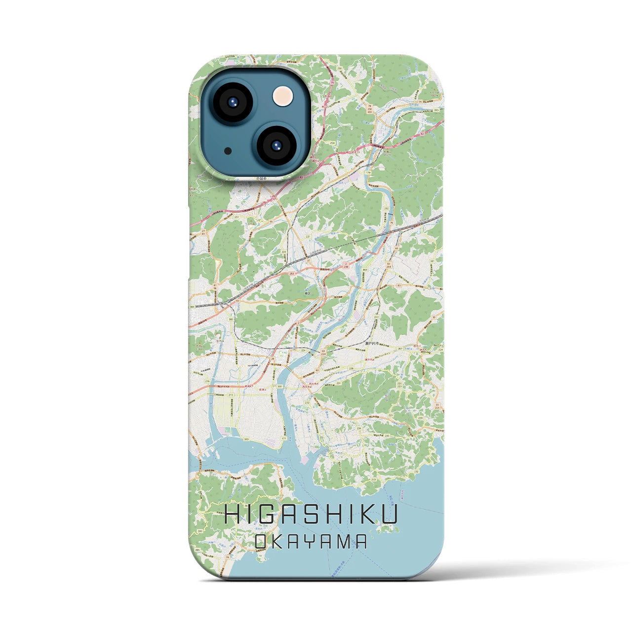 【東区(岡山市)】地図柄iPhoneケース(バックカバータイプ)