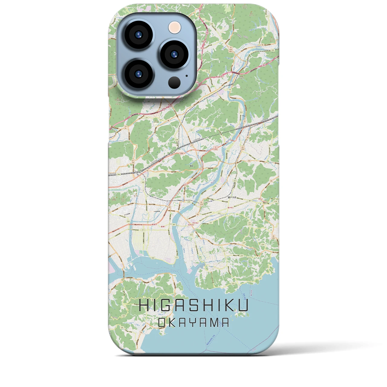 【東区(岡山市)】地図柄iPhoneケース(バックカバータイプ)