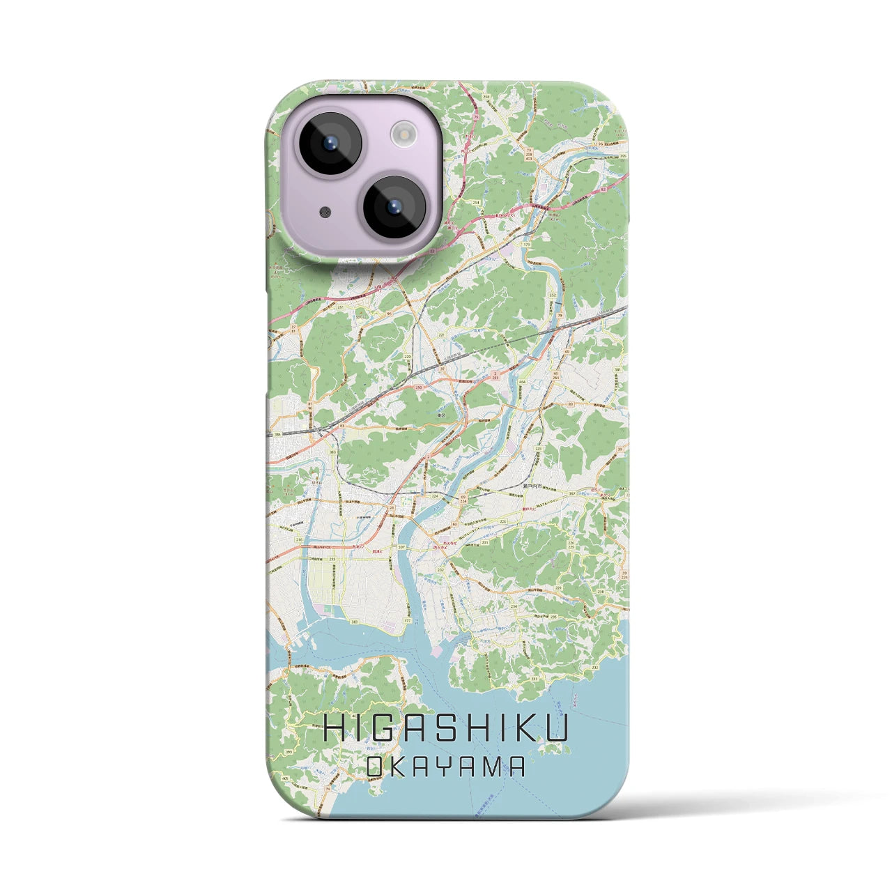 【東区(岡山市)】地図柄iPhoneケース(バックカバータイプ)