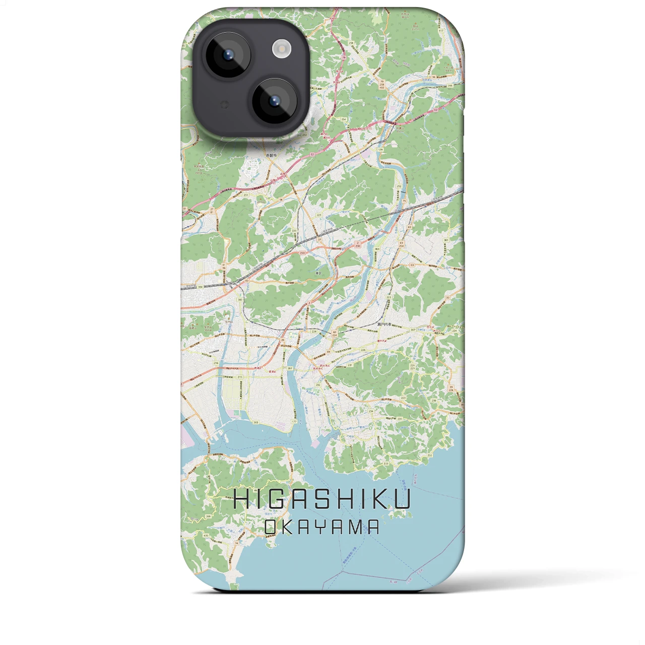 【東区(岡山市)】地図柄iPhoneケース(バックカバータイプ)