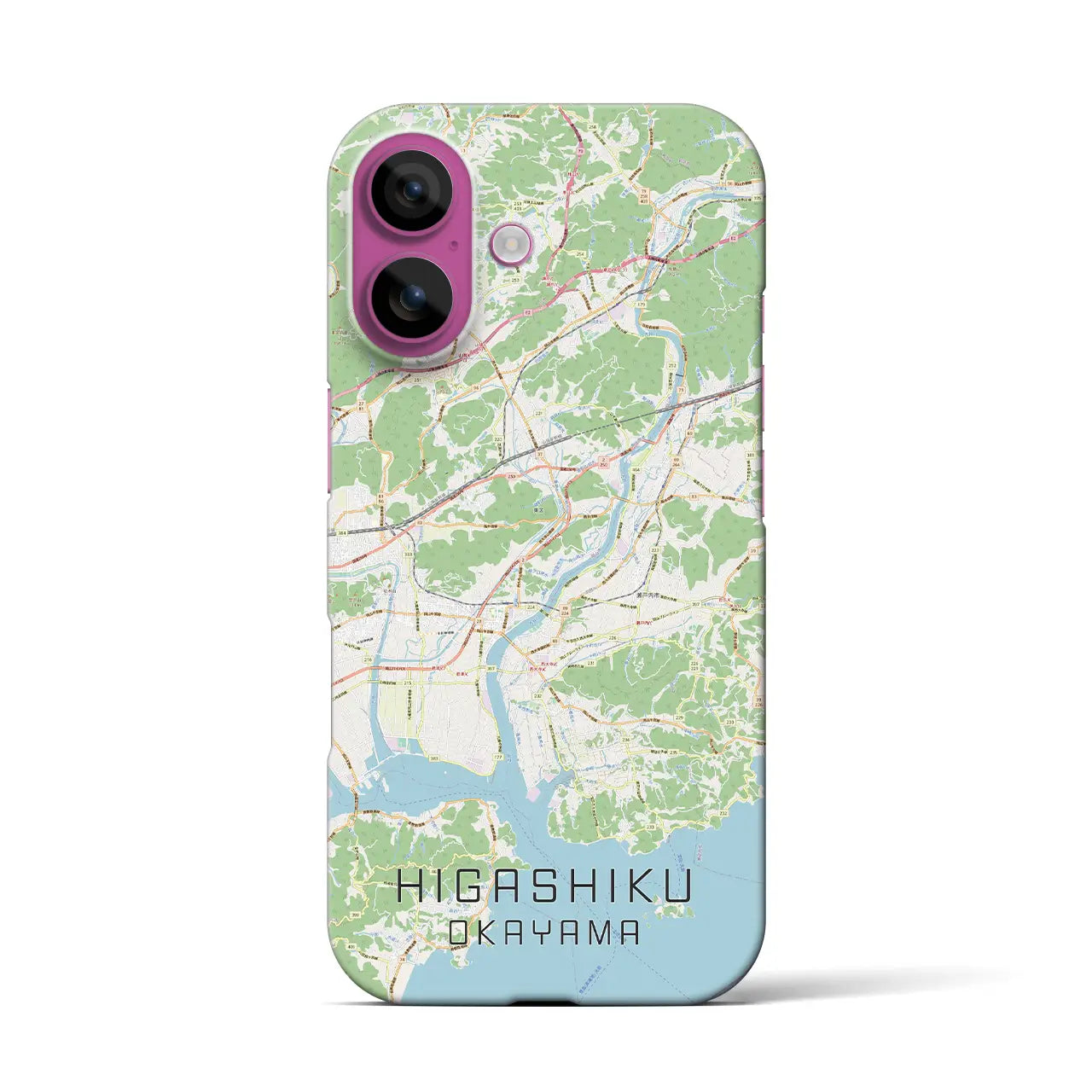 【東区(岡山市)】地図柄iPhoneケース(バックカバータイプ)