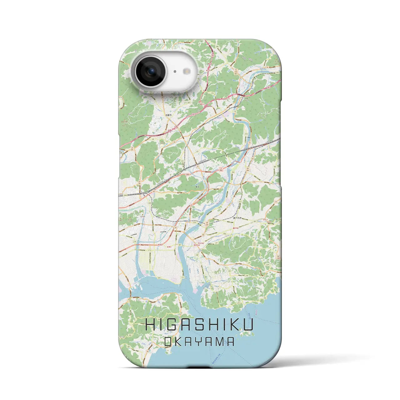 【東区(岡山市)】地図柄iPhoneケース(バックカバータイプ)