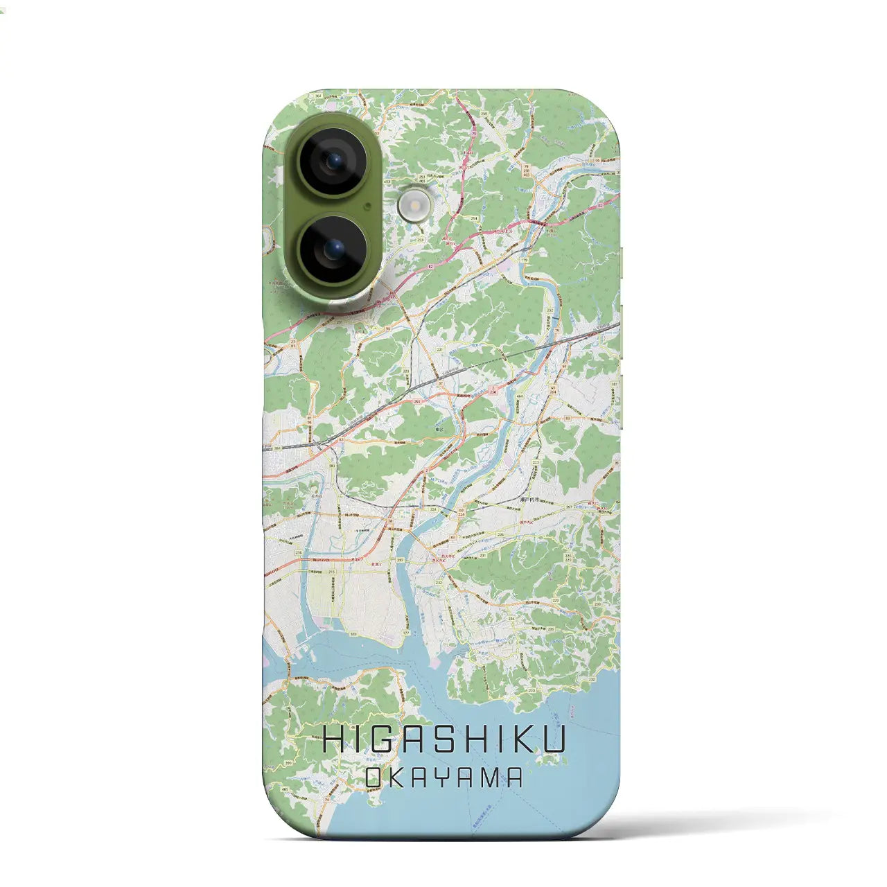 【東区(岡山市)】地図柄iPhoneケース(バックカバータイプ)