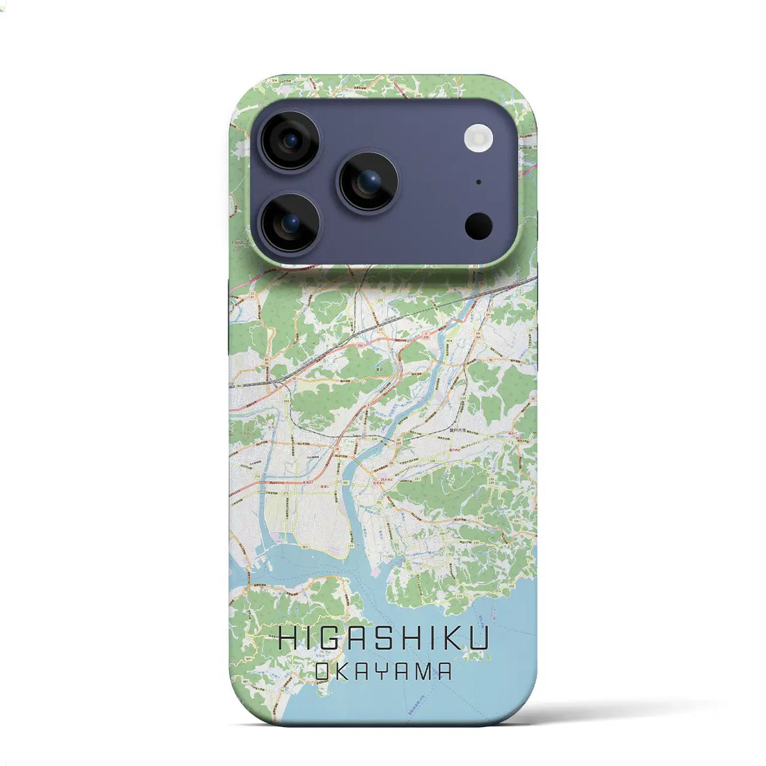 【東区(岡山市)】地図柄iPhoneケース(バックカバータイプ)ナチュラル・iPhone 17 Pro Max 用