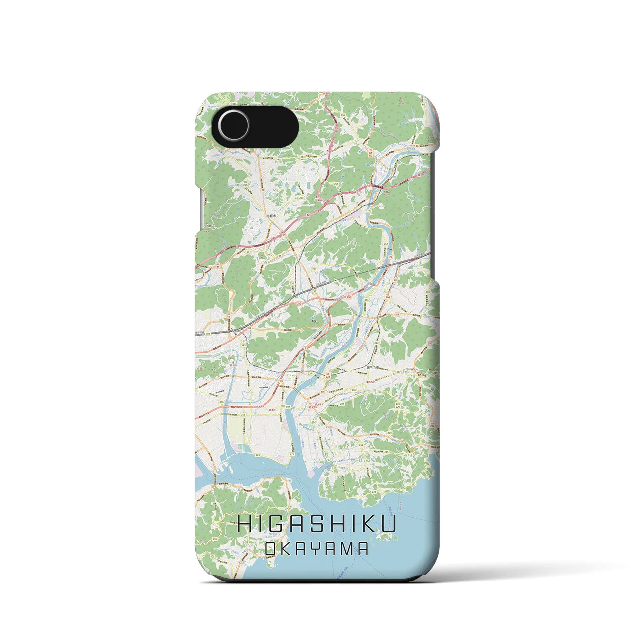 【東区(岡山市)】地図柄iPhoneケース(バックカバータイプ)