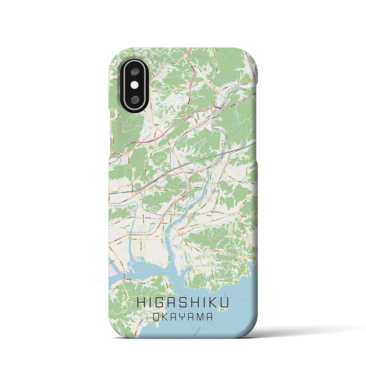 【東区(岡山市)】地図柄iPhoneケース(バックカバータイプ)