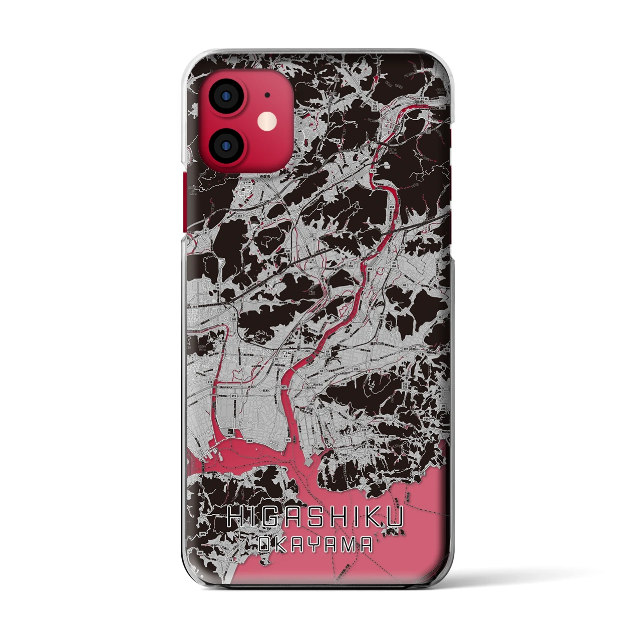 【東区(岡山市)】地図柄iPhoneケース(クリアタイプ)