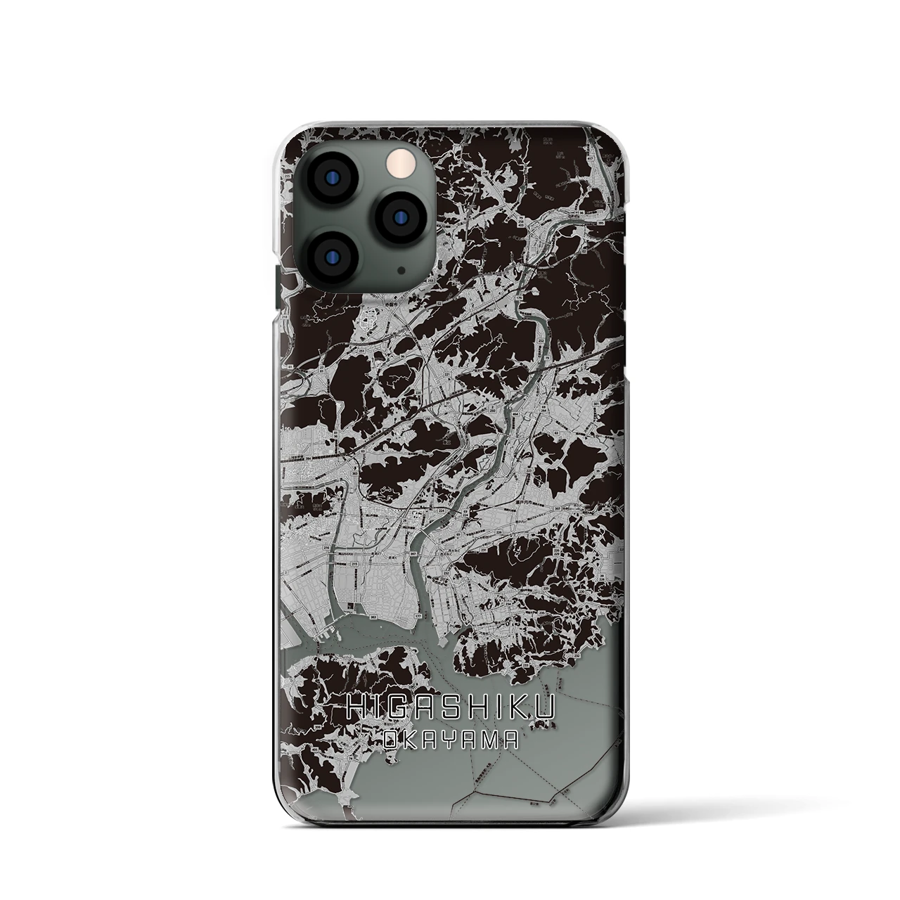 【東区(岡山市)】地図柄iPhoneケース(クリアタイプ)