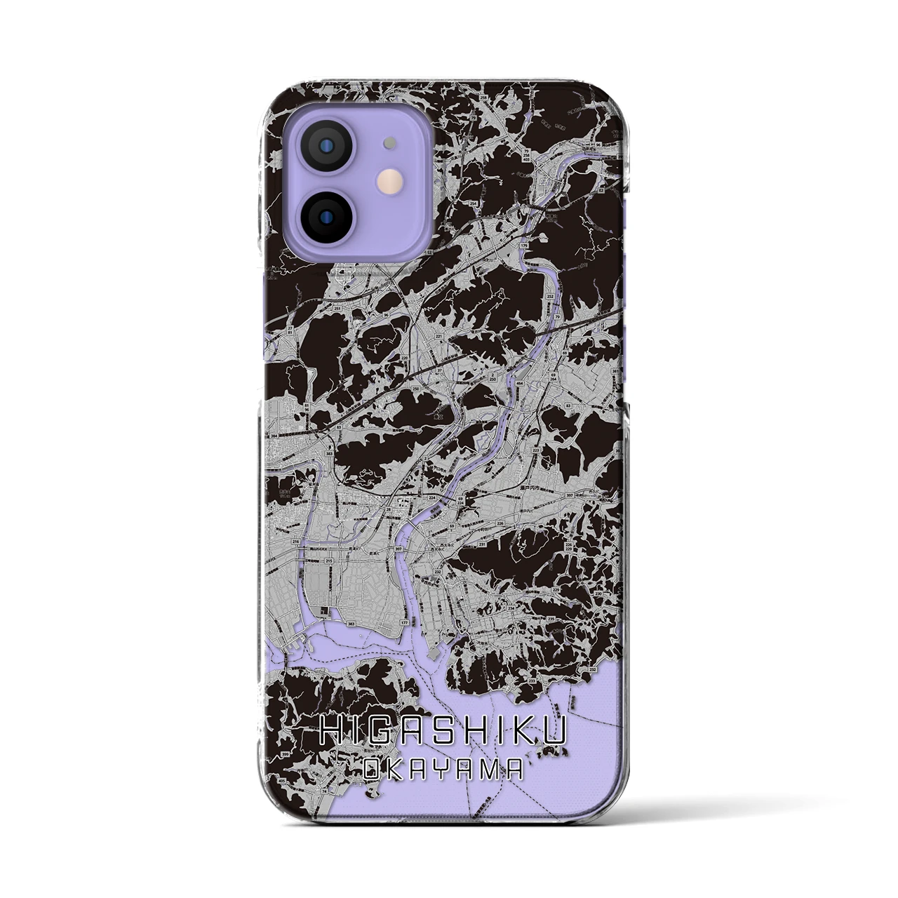 【東区(岡山市)】地図柄iPhoneケース(クリアタイプ)