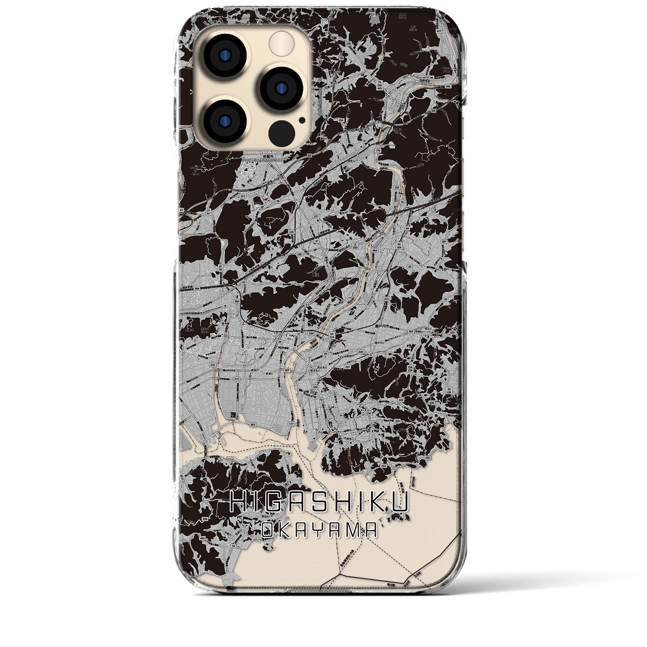 【東区(岡山市)】地図柄iPhoneケース(クリアタイプ)