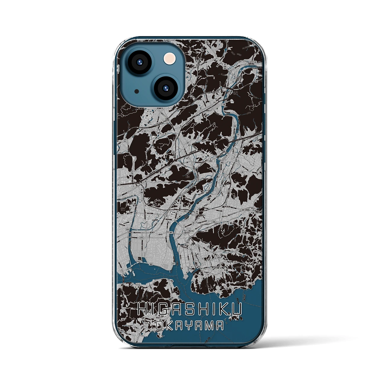 【東区(岡山市)】地図柄iPhoneケース(クリアタイプ)