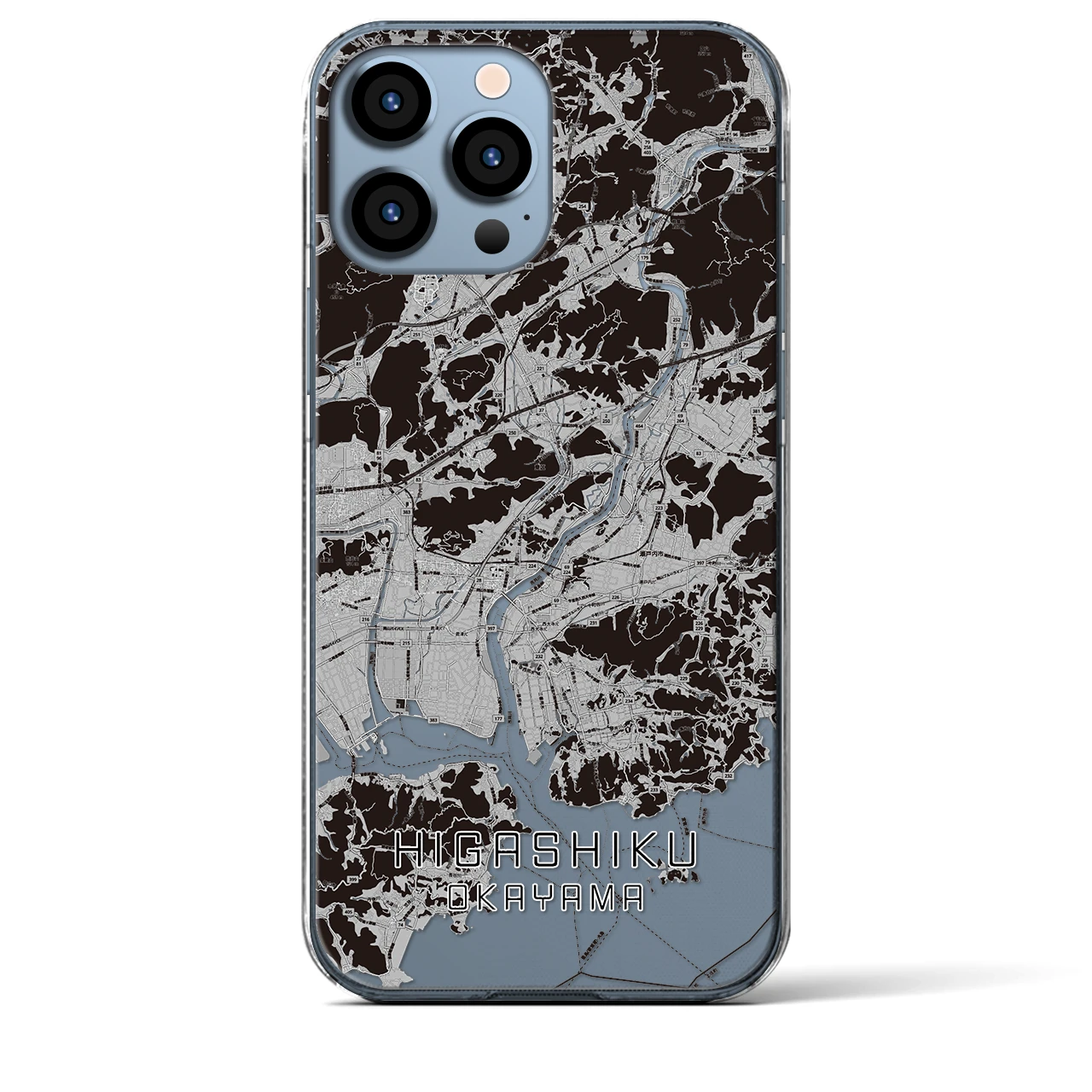 【東区(岡山市)】地図柄iPhoneケース(クリアタイプ)