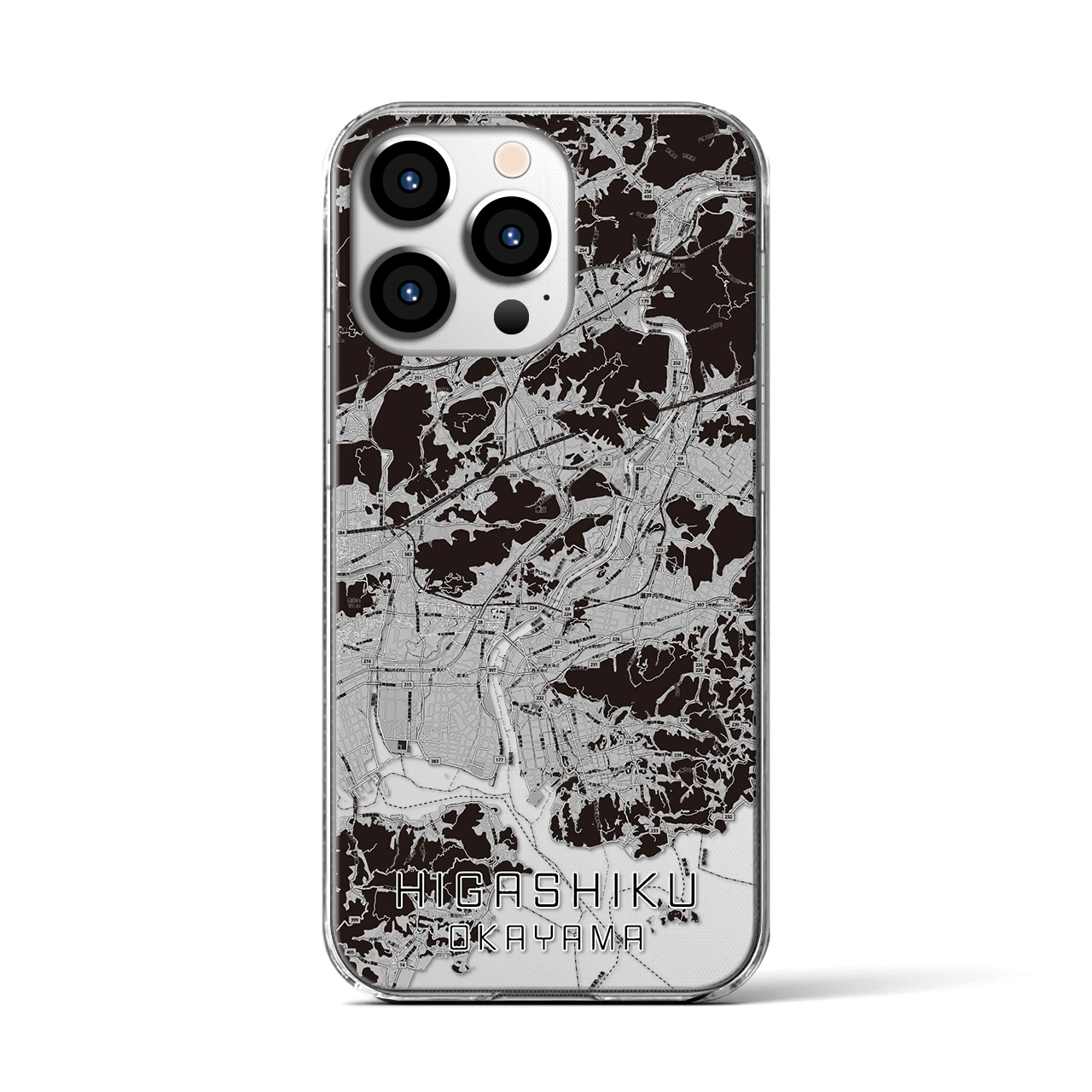 【東区(岡山市)】地図柄iPhoneケース(クリアタイプ)