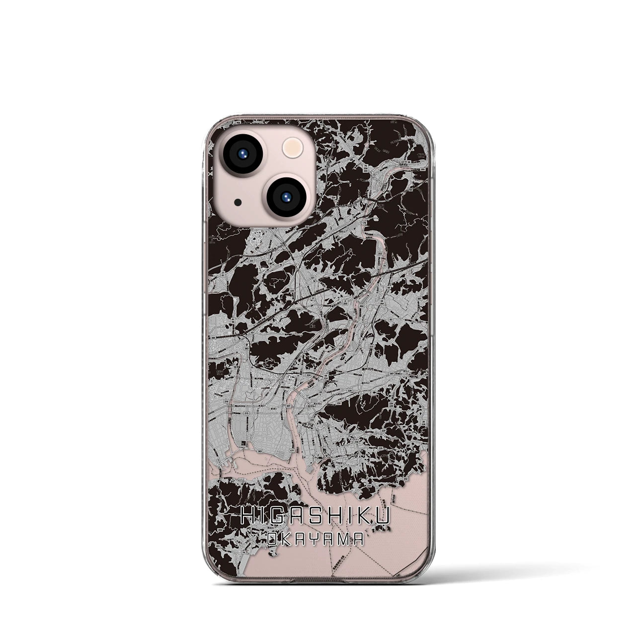 【東区(岡山市)】地図柄iPhoneケース(クリアタイプ)
