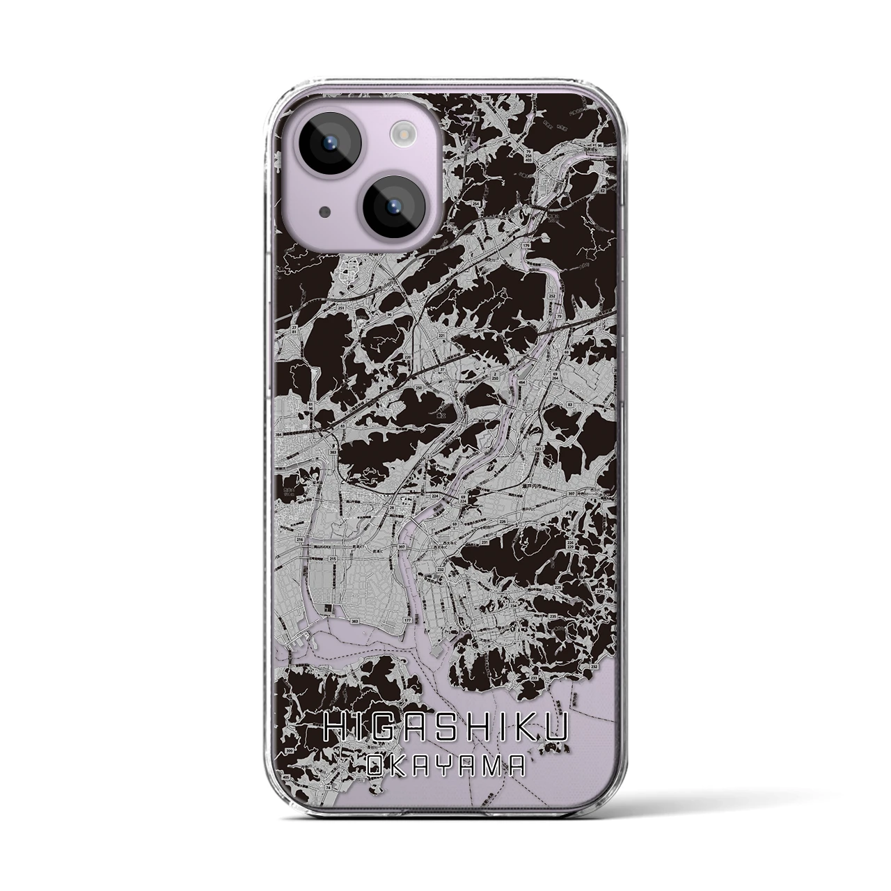 【東区(岡山市)】地図柄iPhoneケース(クリアタイプ)