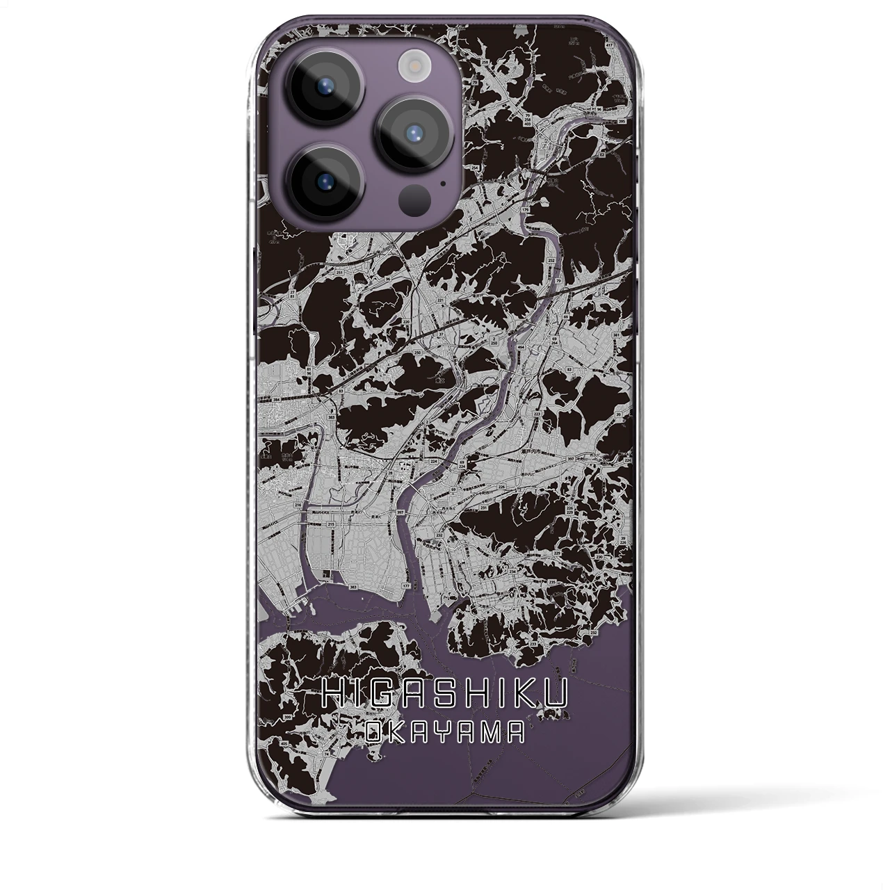 【東区(岡山市)】地図柄iPhoneケース(クリアタイプ)