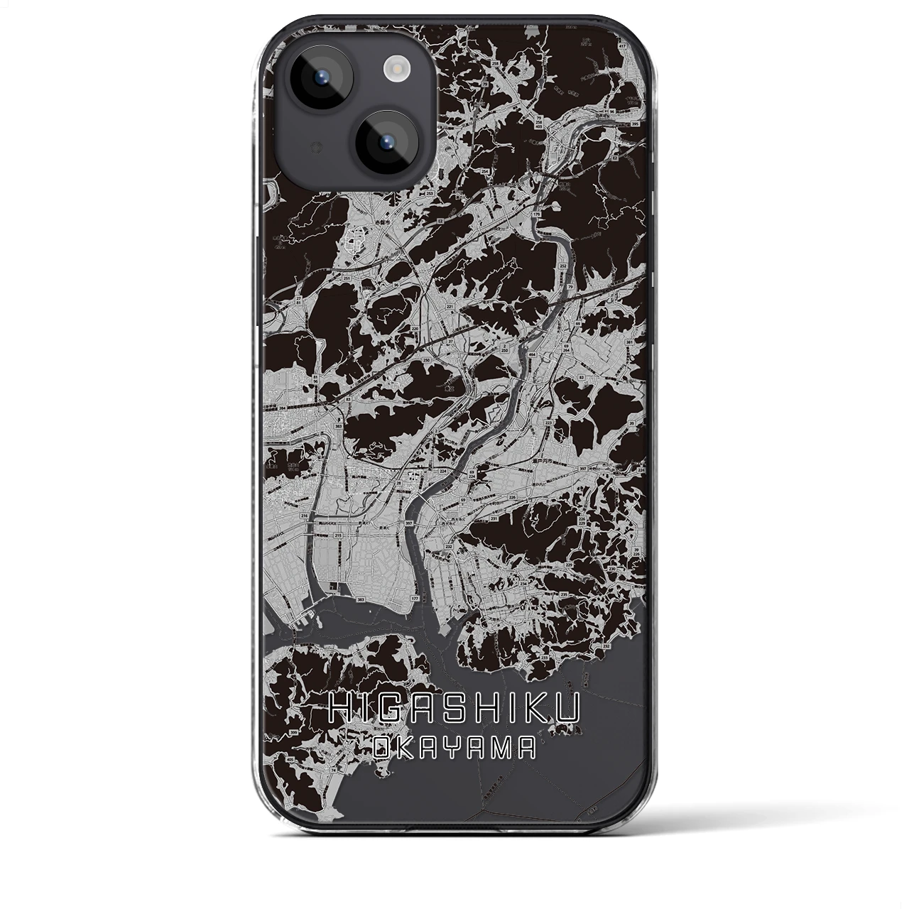 【東区(岡山市)】地図柄iPhoneケース(クリアタイプ)